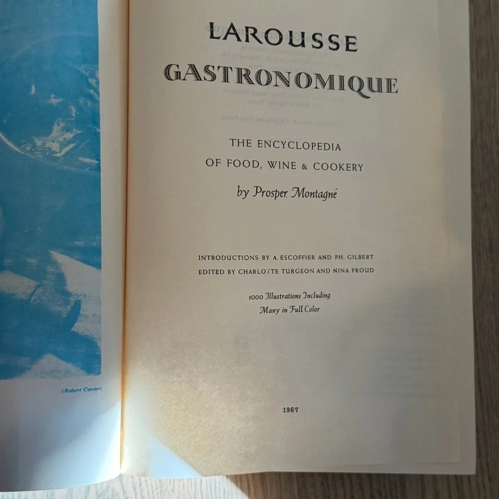 Larousse Gastronomique by Prosper Montagne 1967 Hardcopy Cookbook Rare 3rd Print